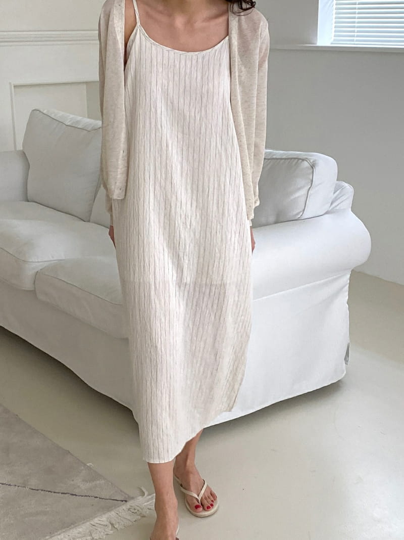 ONEAND - Korean Children Fashion - #Kfashion4kids - Stripe Linen One-piece - 2