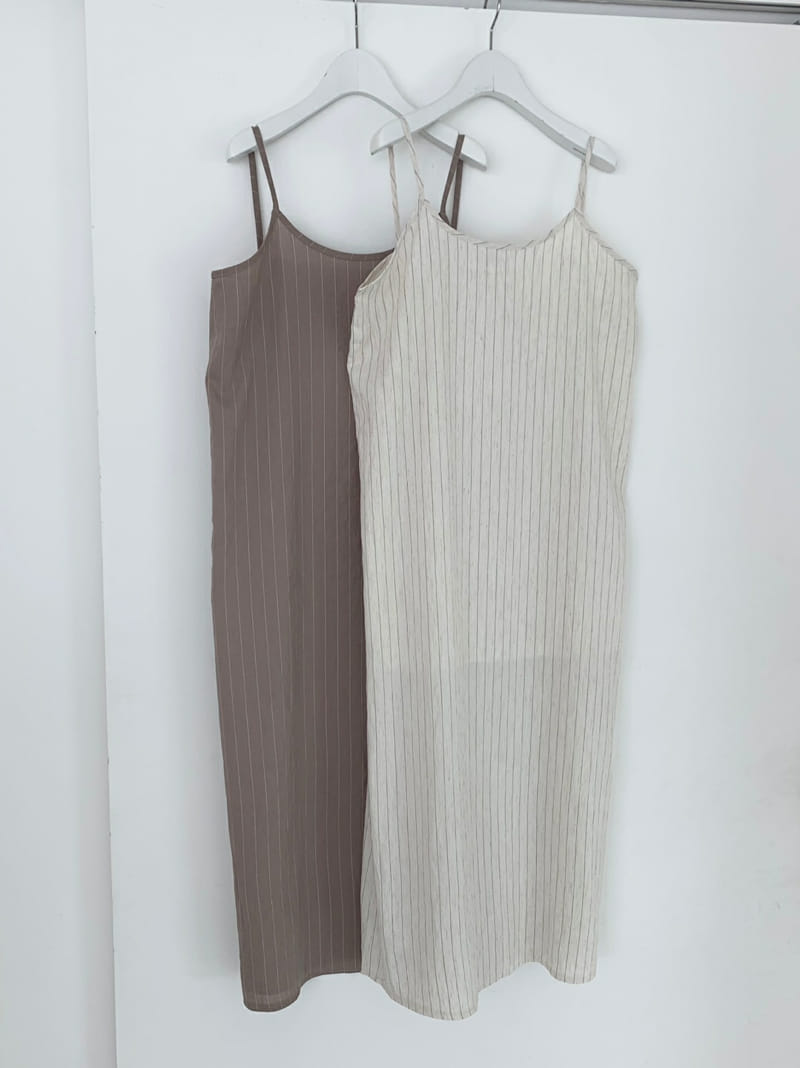 ONEAND - Korean Children Fashion - #Kfashion4kids - Stripe Linen One-piece - 4