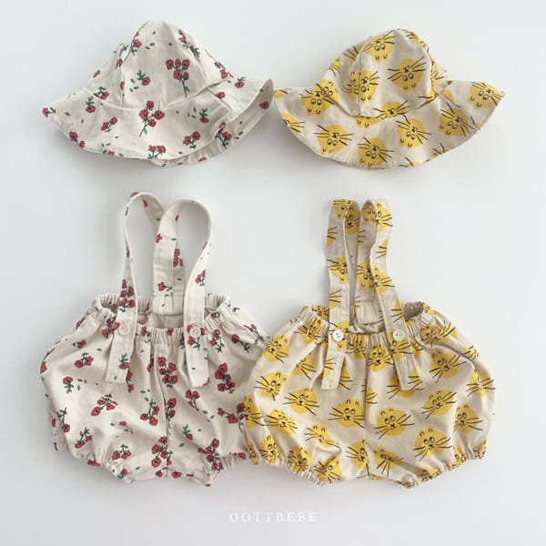 OOTT BEBE - Korean Children Fashion - #Kfashion4kids - Aing Dungarees with Bucket Hat - 11