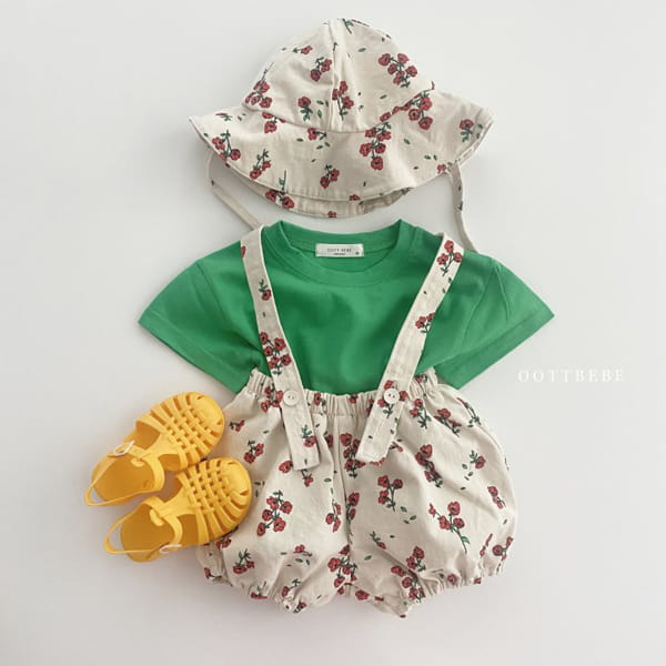 OOTT BEBE - Korean Children Fashion - #Kfashion4kids - Aing Dungarees with Bucket Hat - 3