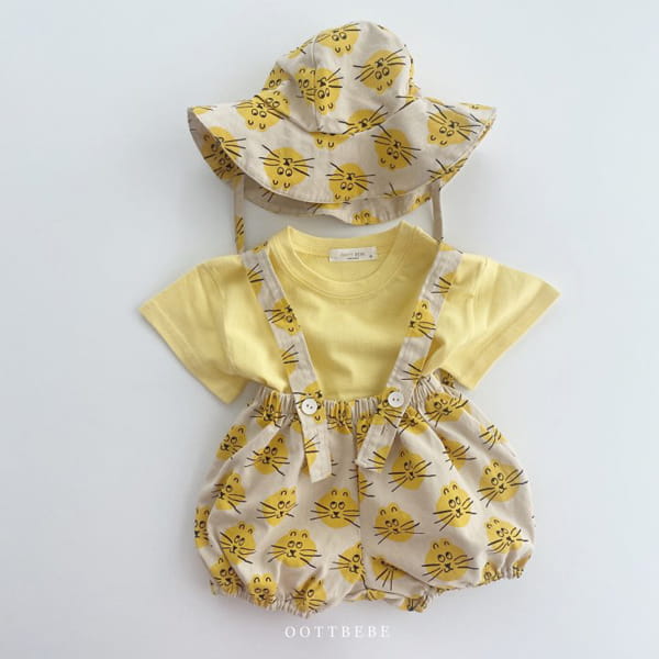 OOTT BEBE - Korean Children Fashion - #Kfashion4kids - Aing Dungarees with Bucket Hat - 6