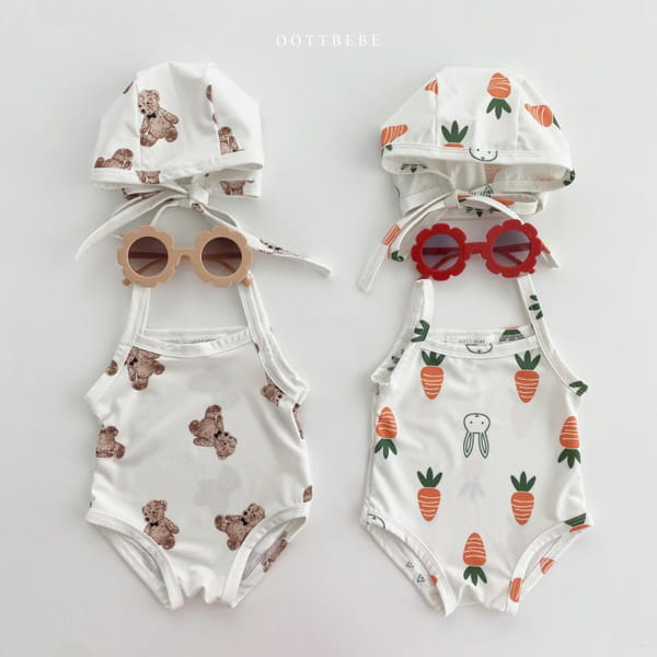 OOTT BEBE - Korean Children Fashion - #Kfashion4kids - Vegetable Teddy Swimwear with Bonnet - 10