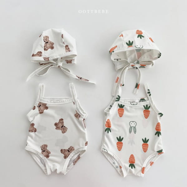 OOTT BEBE - Korean Children Fashion - #Kfashion4kids - Vegetable Teddy Swimwear with Bonnet - 11