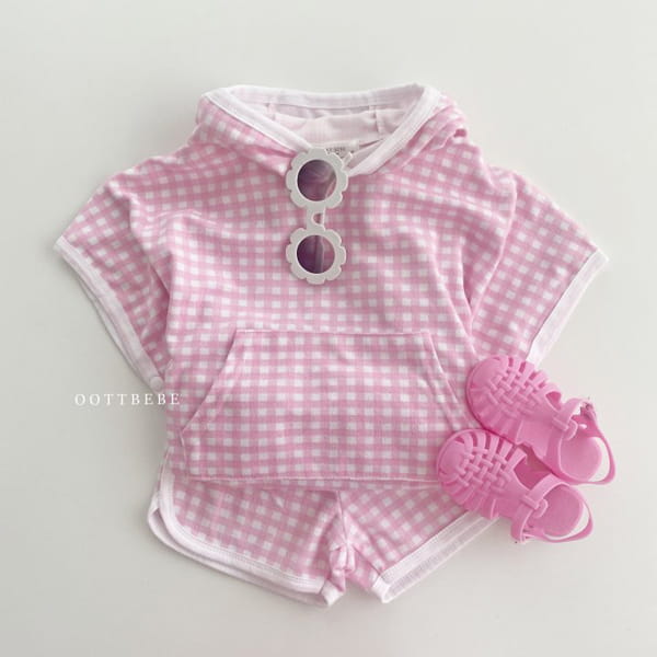 OOTT BEBE - Korean Children Fashion - #Kfashion4kids - Check Beach Gown - 3