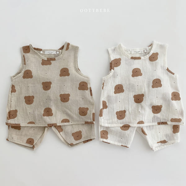 OOTT BEBE - Korean Children Fashion - #Kfashion4kids - Bear Top Bottom Set - 11