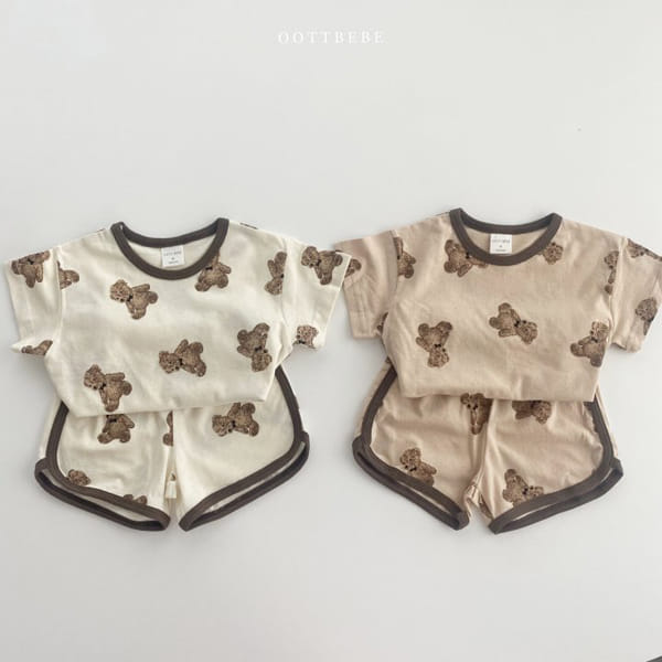 OOTT BEBE - Korean Children Fashion - #Kfashion4kids - Bear Bear Top Bottom Set