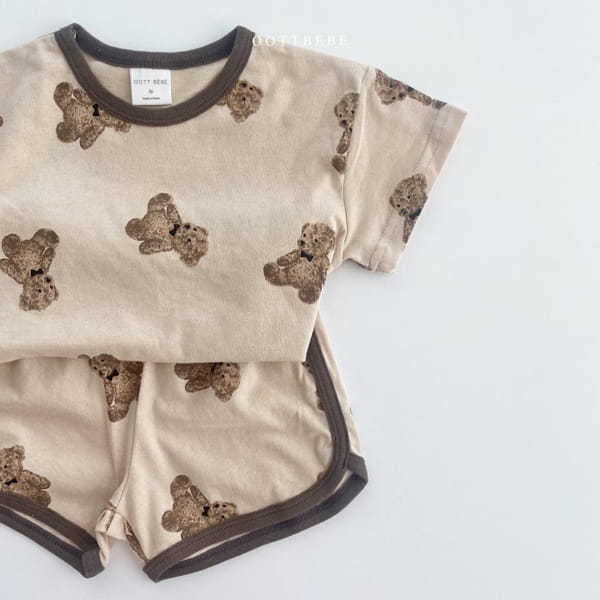 OOTT BEBE - Korean Children Fashion - #Kfashion4kids - Bear Bear Top Bottom Set - 7