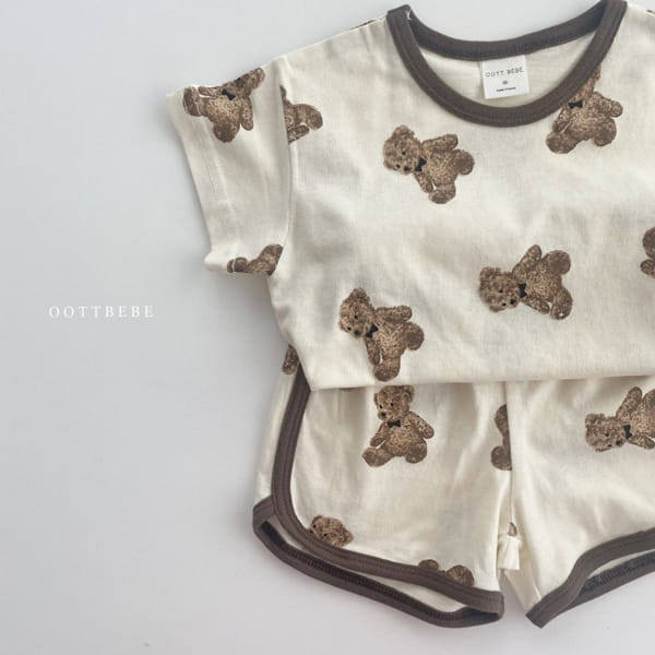 OOTT BEBE - Korean Children Fashion - #Kfashion4kids - Bear Bear Top Bottom Set - 8
