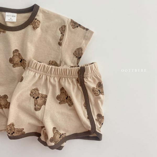 OOTT BEBE - Korean Children Fashion - #Kfashion4kids - Bear Bear Top Bottom Set - 9