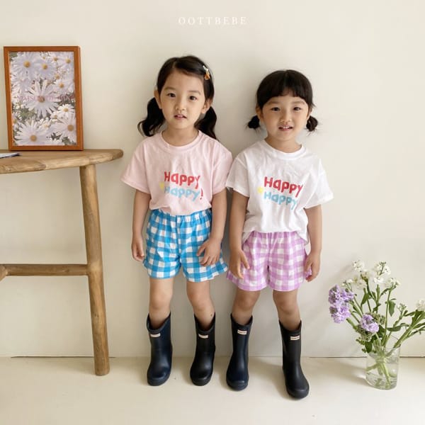 OOTT BEBE - Korean Children Fashion - #Kfashion4kids - Happy Happy Top Bottom Set - 4