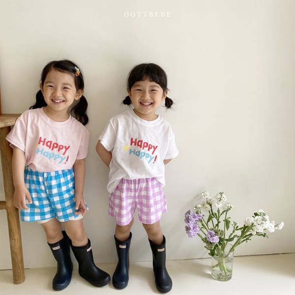 OOTT BEBE - Korean Children Fashion - #Kfashion4kids - Happy Happy Top Bottom Set - 6