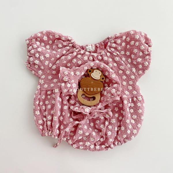 OOTT BEBE - Korean Children Fashion - #Kfashion4kids - Rose Bodysuit with Bonnet - 5