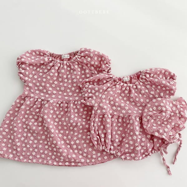OOTT BEBE - Korean Children Fashion - #Kfashion4kids - Rose Bodysuit with Bonnet - 8