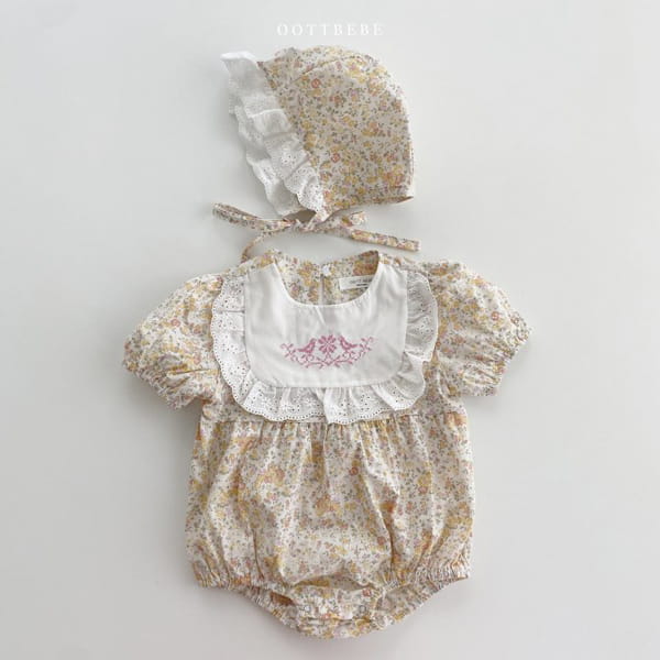 OOTT BEBE - Korean Children Fashion - #Kfashion4kids - Lace Bodysuit with Bonnet - 12