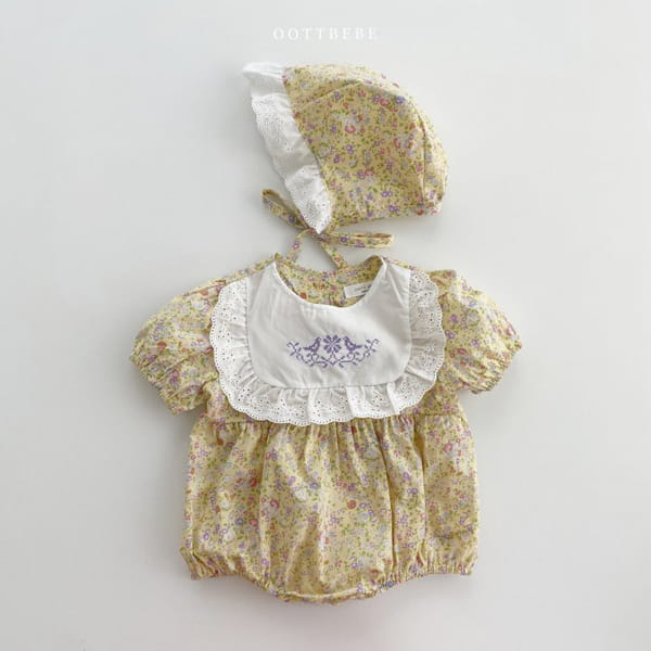 OOTT BEBE - Korean Children Fashion - #Kfashion4kids - Lace Bodysuit with Bonnet - 3