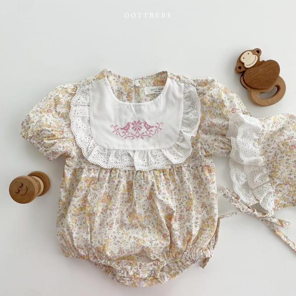 OOTT BEBE - Korean Children Fashion - #Kfashion4kids - Lace Bodysuit with Bonnet - 5