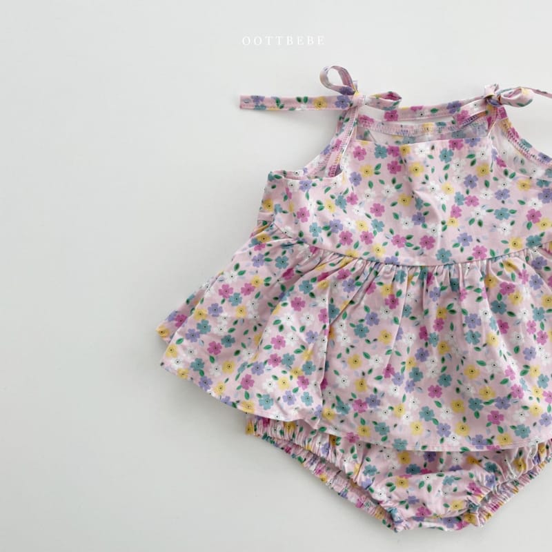 OOTT BEBE - Korean Children Fashion - #Kfashion4kids - Love Me Flower Top Bottom Set - 10