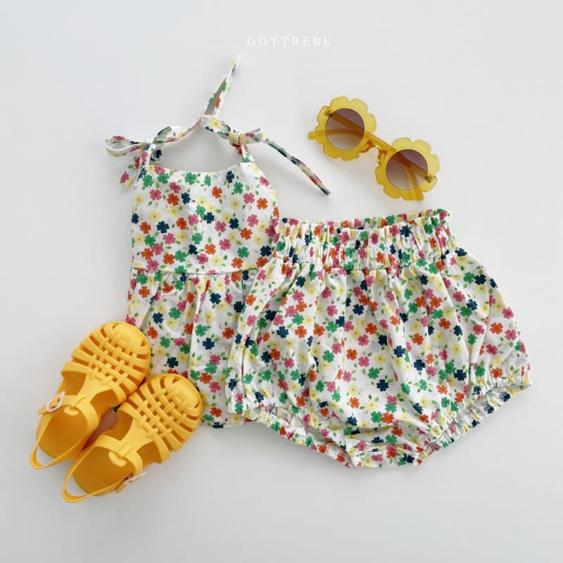 OOTT BEBE - Korean Children Fashion - #Kfashion4kids - Love Me Flower Top Bottom Set - 11
