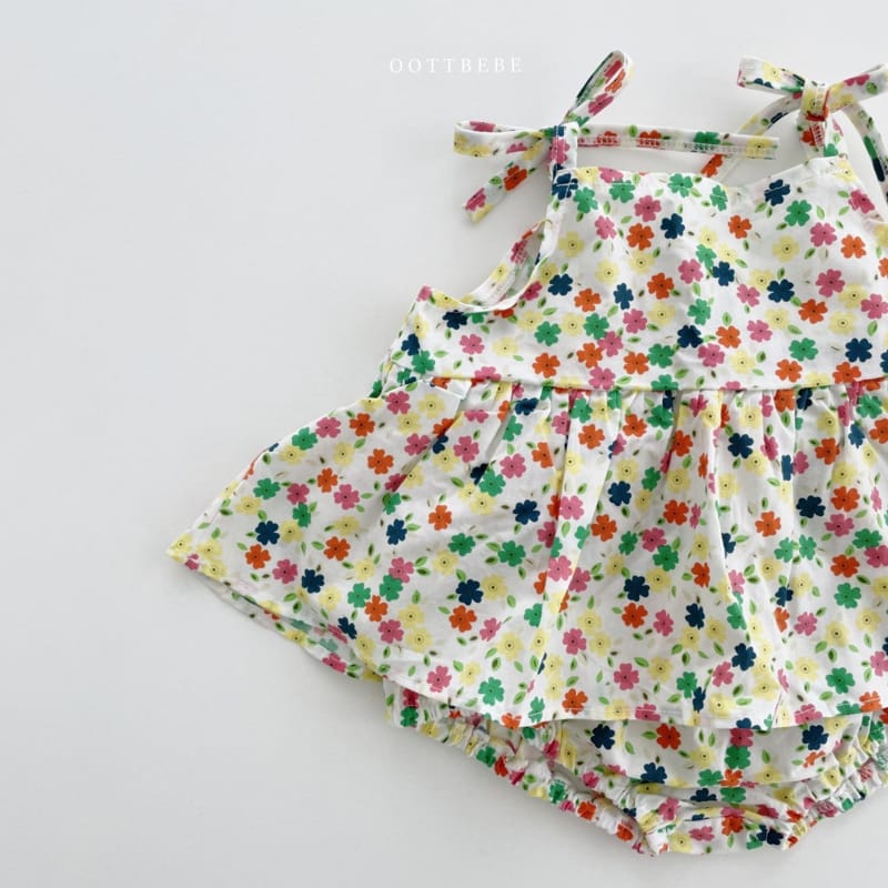 OOTT BEBE - Korean Children Fashion - #Kfashion4kids - Love Me Flower Top Bottom Set - 9
