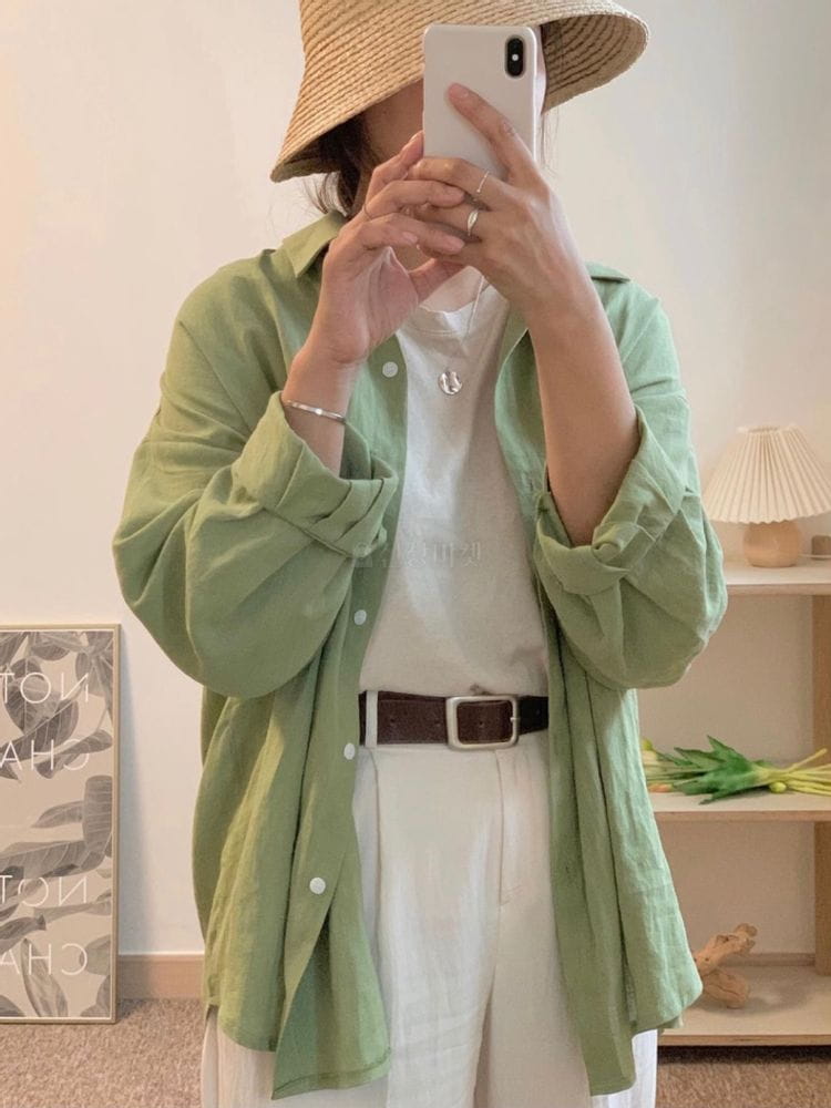 OSENSE - Korean Children Fashion - #Kfashion4kids - Linen Daily Shirt