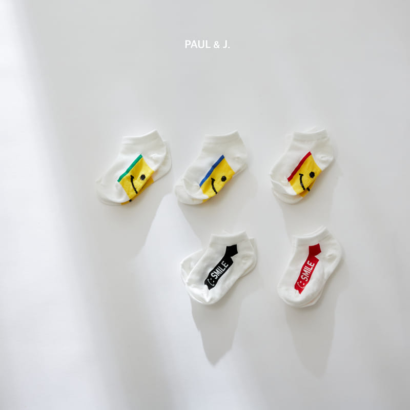 PAUL & J - Korean Children Fashion - #Kfashion4kids - Smile Socks [set of 5] - 8