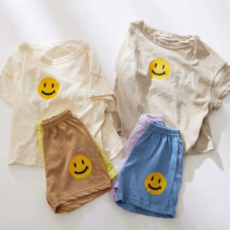 PAUL & J - Korean Children Fashion - #Kfashion4kids - Smile Top Bottom Set