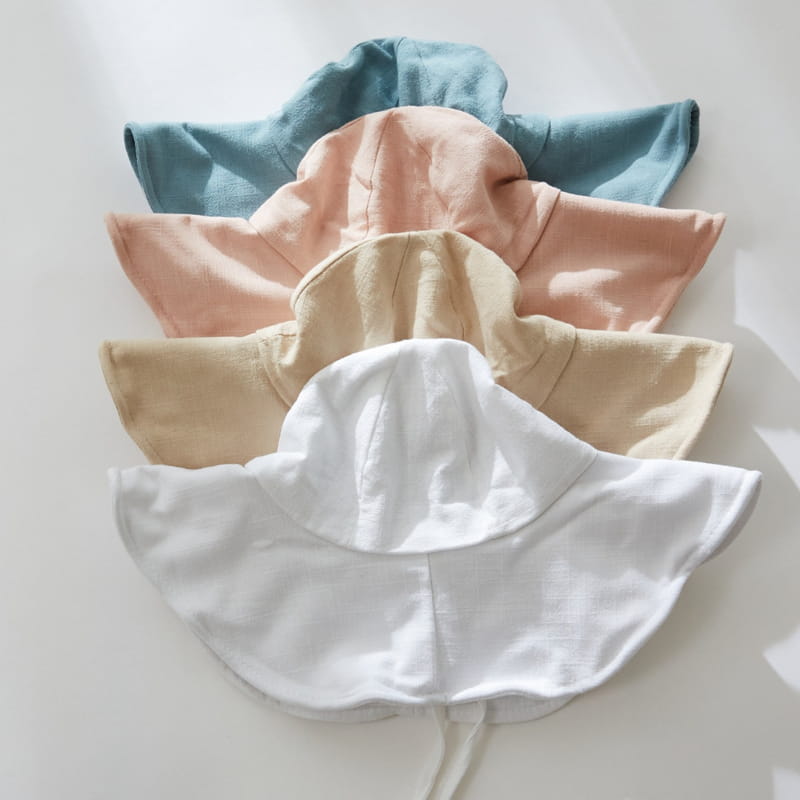 PAUL & J - Korean Children Fashion - #Kfashion4kids - Linen Wide Sun Hat