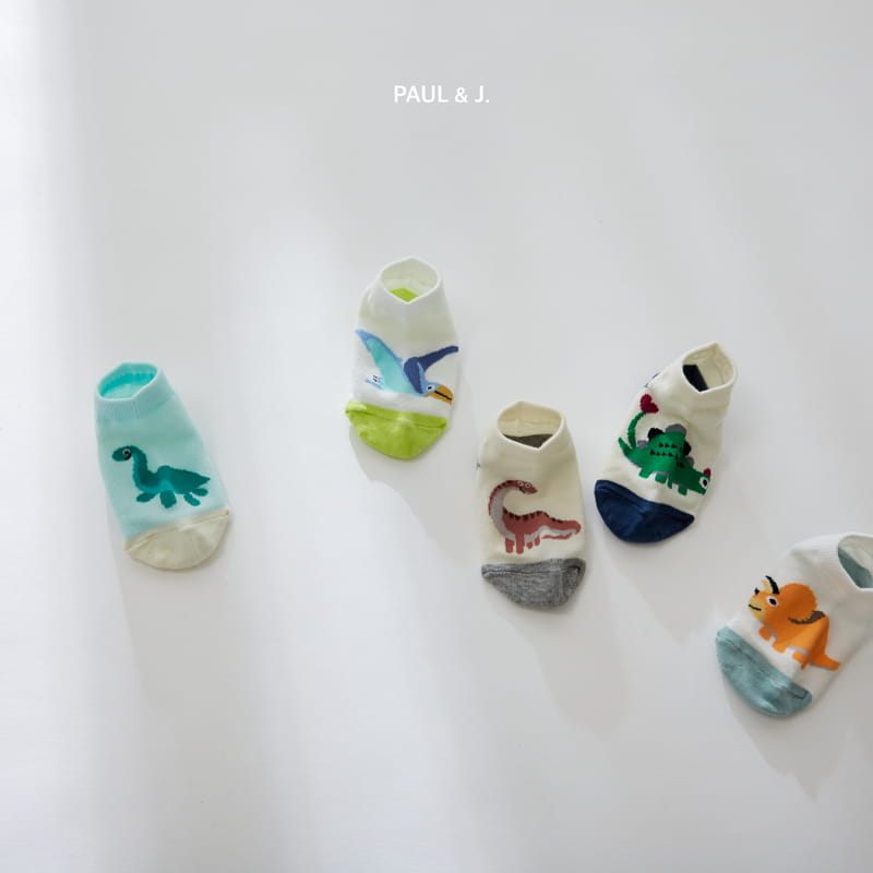 PAUL & J - Korean Children Fashion - #Kfashion4kids - Dino Socks [set of 5] - 7