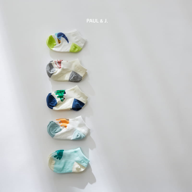 PAUL & J - Korean Children Fashion - #Kfashion4kids - Dino Socks [set of 5] - 8