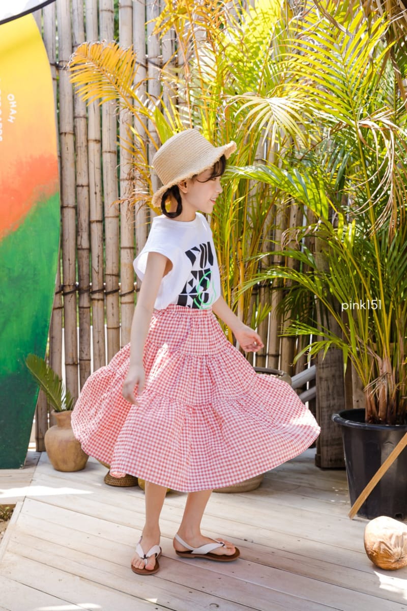 PINK151 - Korean Children Fashion - #Kfashion4kids - Check Cancan Skirt