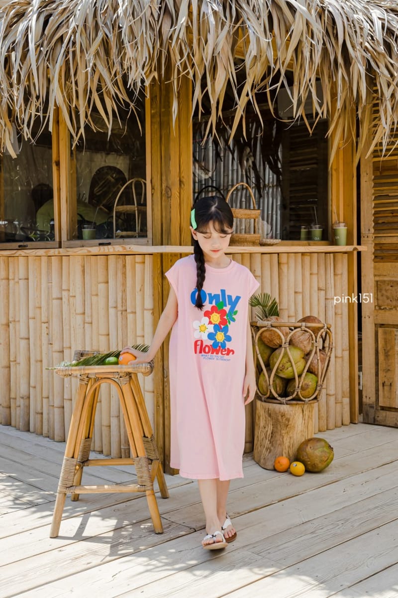 PINK151 - Korean Children Fashion - #Kfashion4kids - Only Flower One-piece