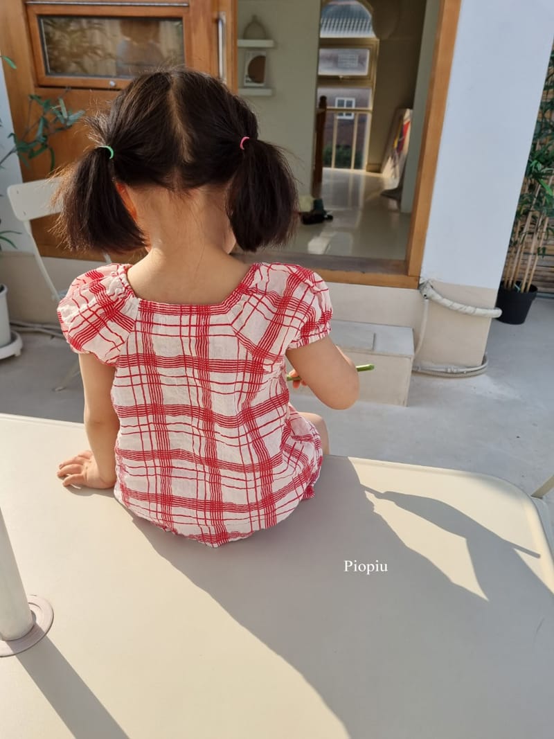 PIOPIU - Korean Children Fashion - #Kfashion4kids - Summer Check Top Bottom Set - 5