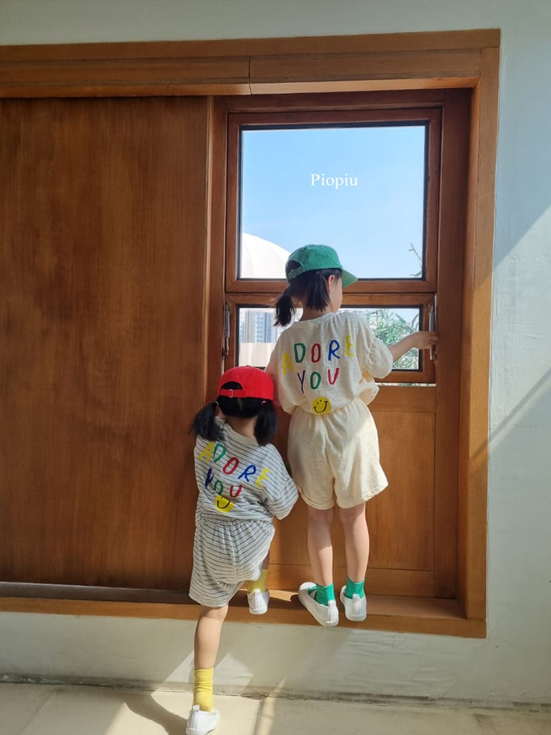 PIOPIU - Korean Children Fashion - #Kfashion4kids - Smile Top Bottom Set - 7