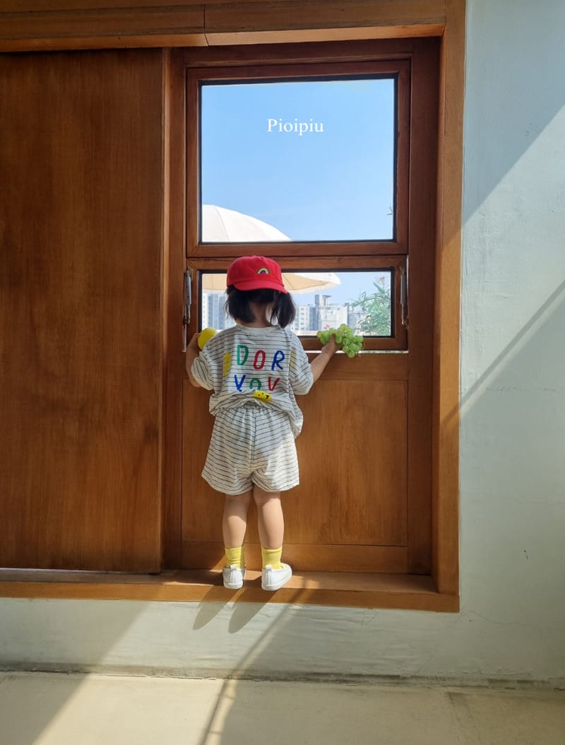 PIOPIU - Korean Children Fashion - #Kfashion4kids - Smile Top Bottom Set - 9