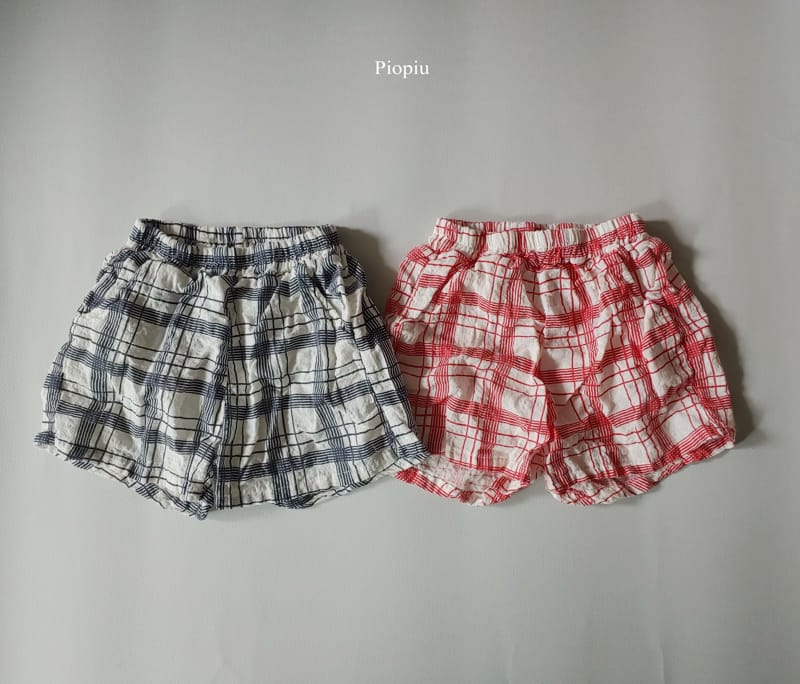 PIOPIU - Korean Children Fashion - #Kfashion4kids - Summer Check Shorts - 3