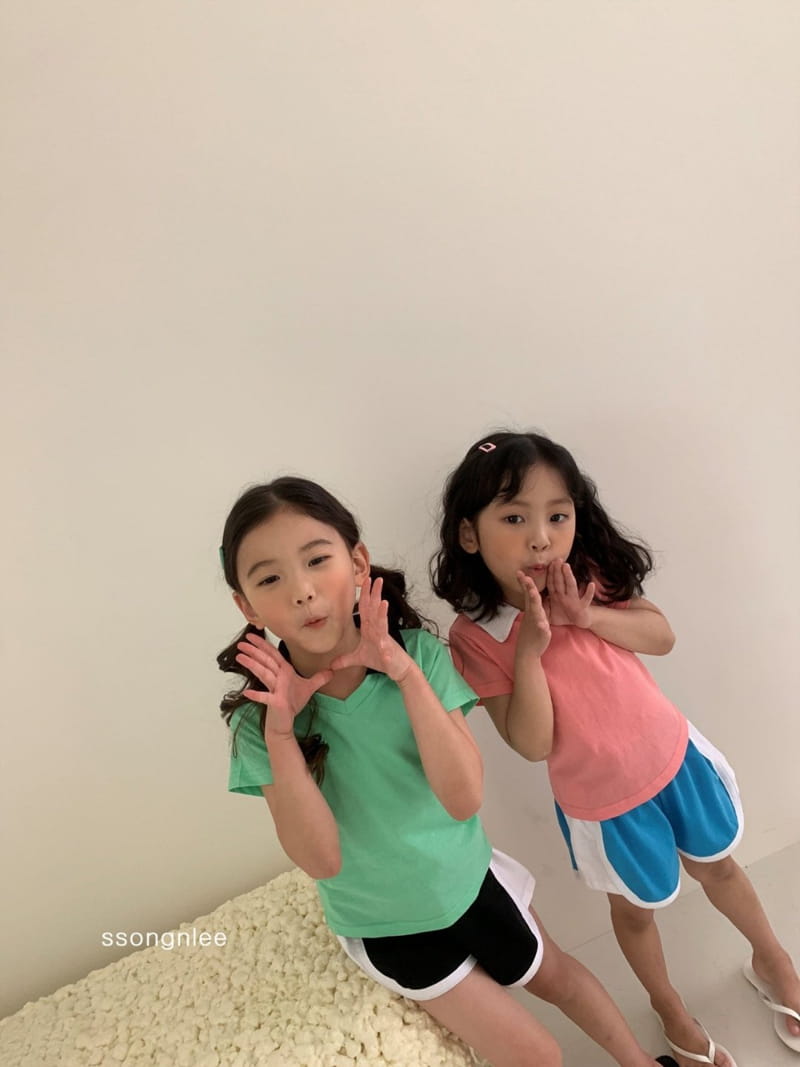 SSONGNLEE - Korean Children Fashion - #Kfashion4kids - Collar V Top Bottom Set - 6