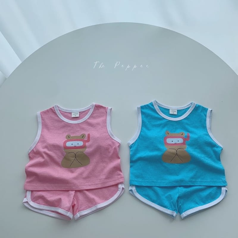 THE PEPPER - Korean Children Fashion - #Kfashion4kids - Bear Top Bottom Set