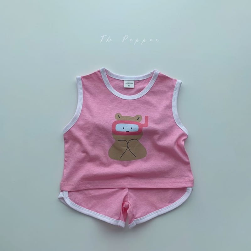 THE PEPPER - Korean Children Fashion - #Kfashion4kids - Bear Top Bottom Set - 4