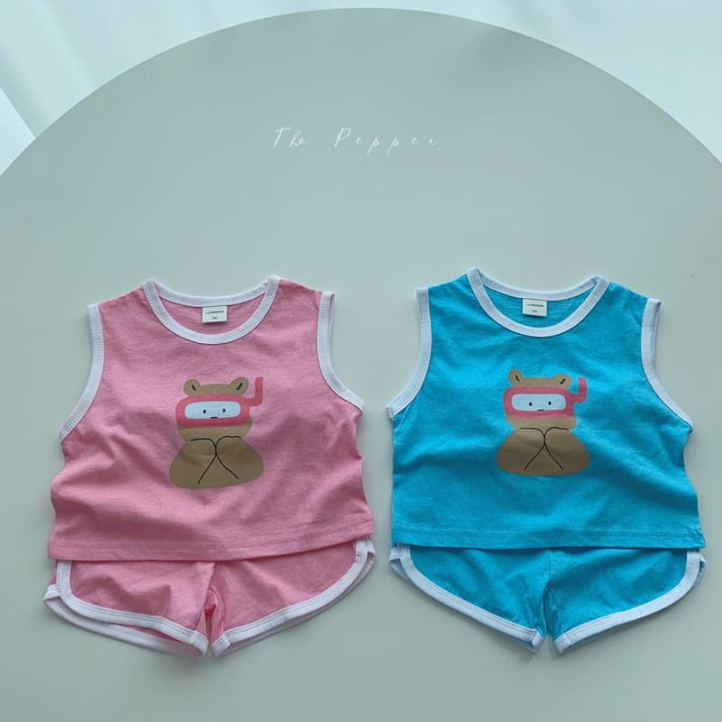 THE PEPPER - Korean Children Fashion - #Kfashion4kids - Bear Top Bottom Set - 6