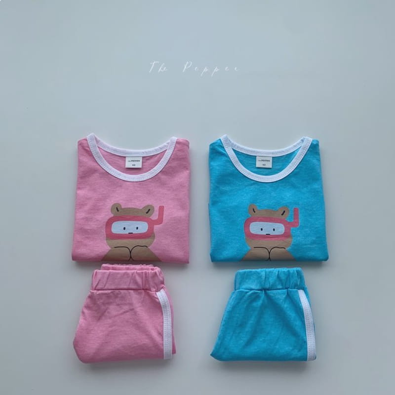 THE PEPPER - Korean Children Fashion - #Kfashion4kids - Bear Top Bottom Set - 8