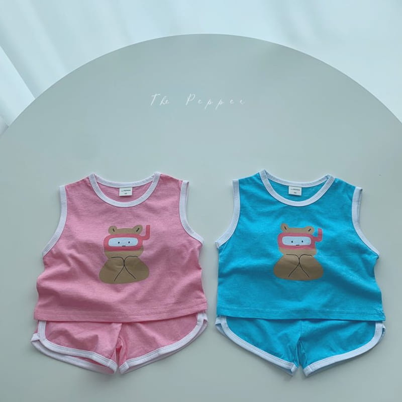 THE PEPPER - Korean Children Fashion - #Kfashion4kids - Bear Top Bottom Set - 9