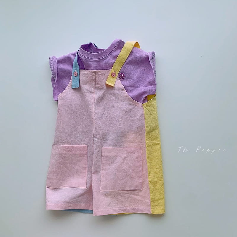 THE PEPPER - Korean Children Fashion - #Kfashion4kids - Color Cotton Candy Dungarees - 8