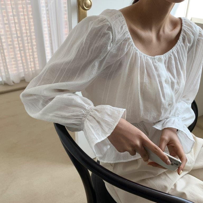 TIZZI - Korean Children Fashion - #Kfashion4kids - Smocked Frill Blouse