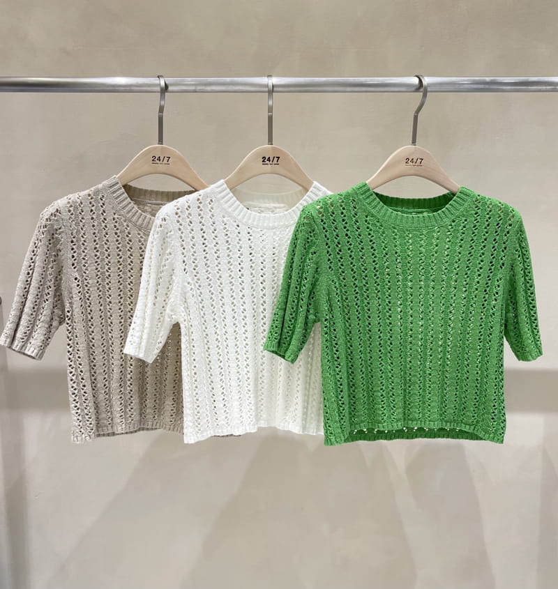TWENTY FOUR SEVEN - Korean Children Fashion - #Kfashion4kids - Scar Punching Knit 