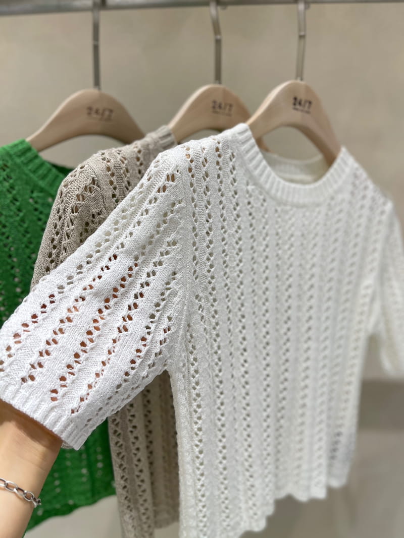 TWENTY FOUR SEVEN - Korean Children Fashion - #Kfashion4kids - Scar Punching Knit  - 3