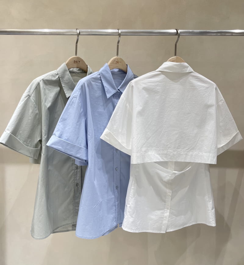 TWENTY FOUR SEVEN - Korean Children Fashion - #Kfashion4kids - back-open Shirt