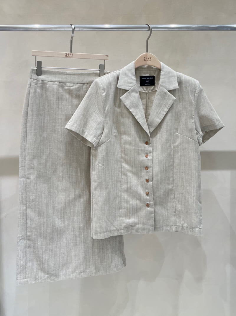 TWENTY FOUR SEVEN - Korean Children Fashion - #Kfashion4kids - Slub Linen Top Bottom Set - 3