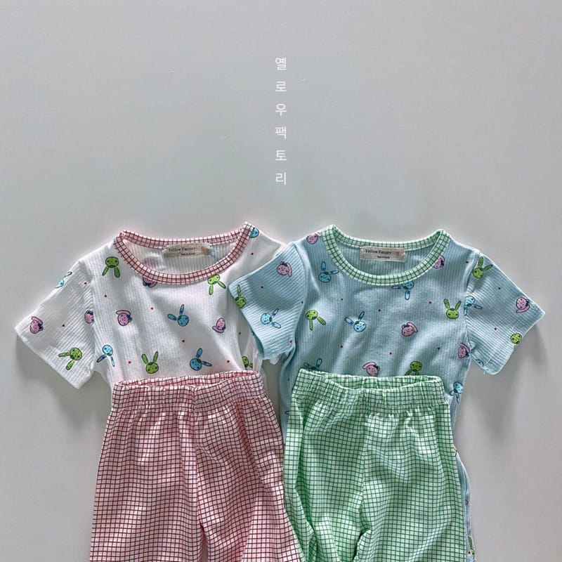 YELLOW FACTORY - Korean Children Fashion - #Kfashion4kids - Check Rabbit Pajamas - 3