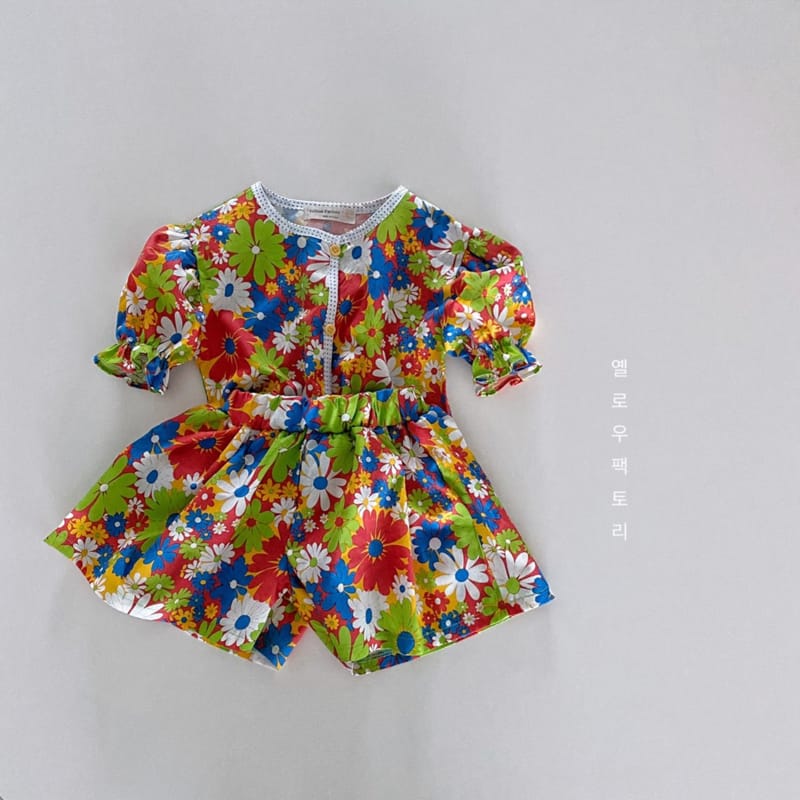 YELLOW FACTORY - Korean Children Fashion - #Kfashion4kids - Flowet Top Bottom Set - 10