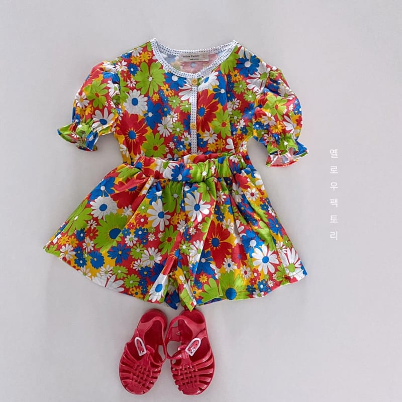 YELLOW FACTORY - Korean Children Fashion - #Kfashion4kids - Flowet Top Bottom Set - 4